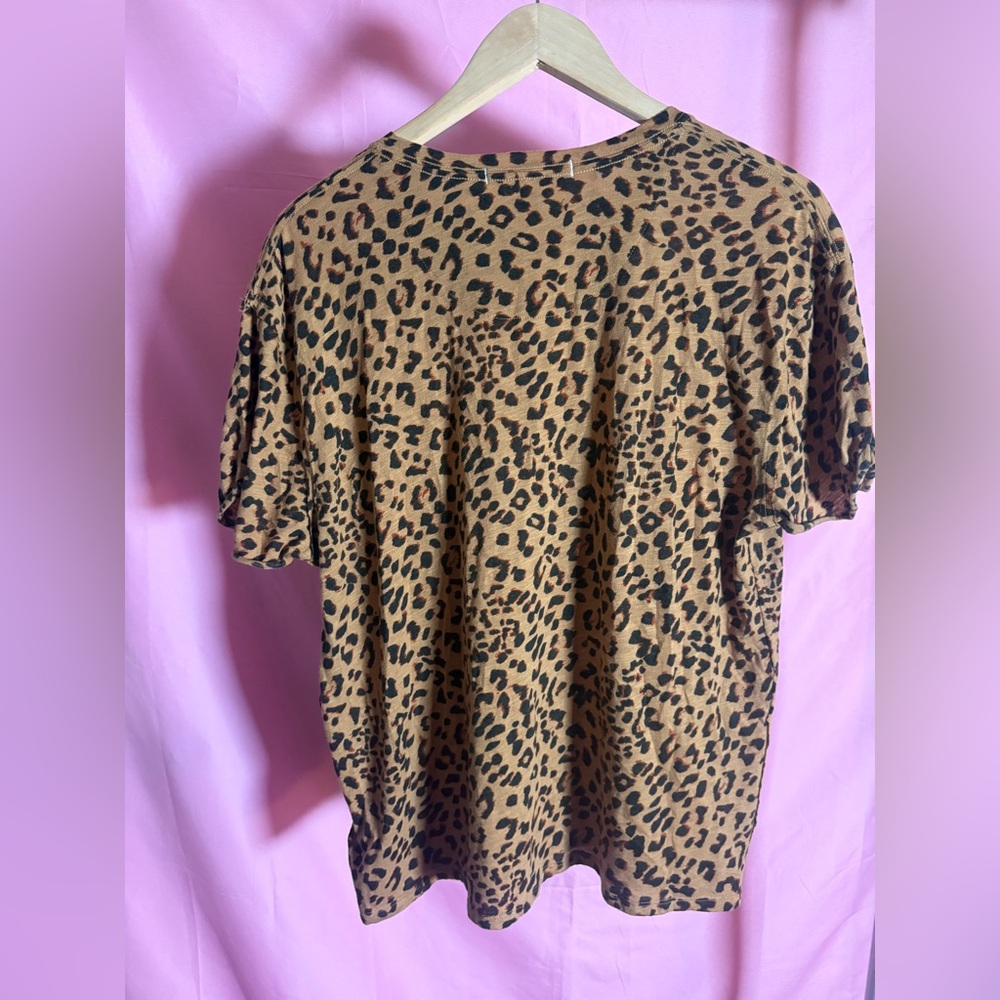 We The Free Leopard Print Tee - Tan & Black Size XS - Picture 3 of 3